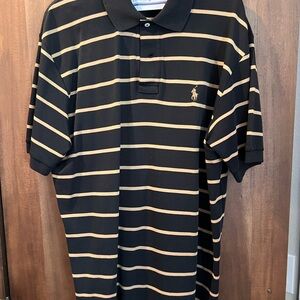 Ralph Lauren Black and Tan Striped Polo Shirt